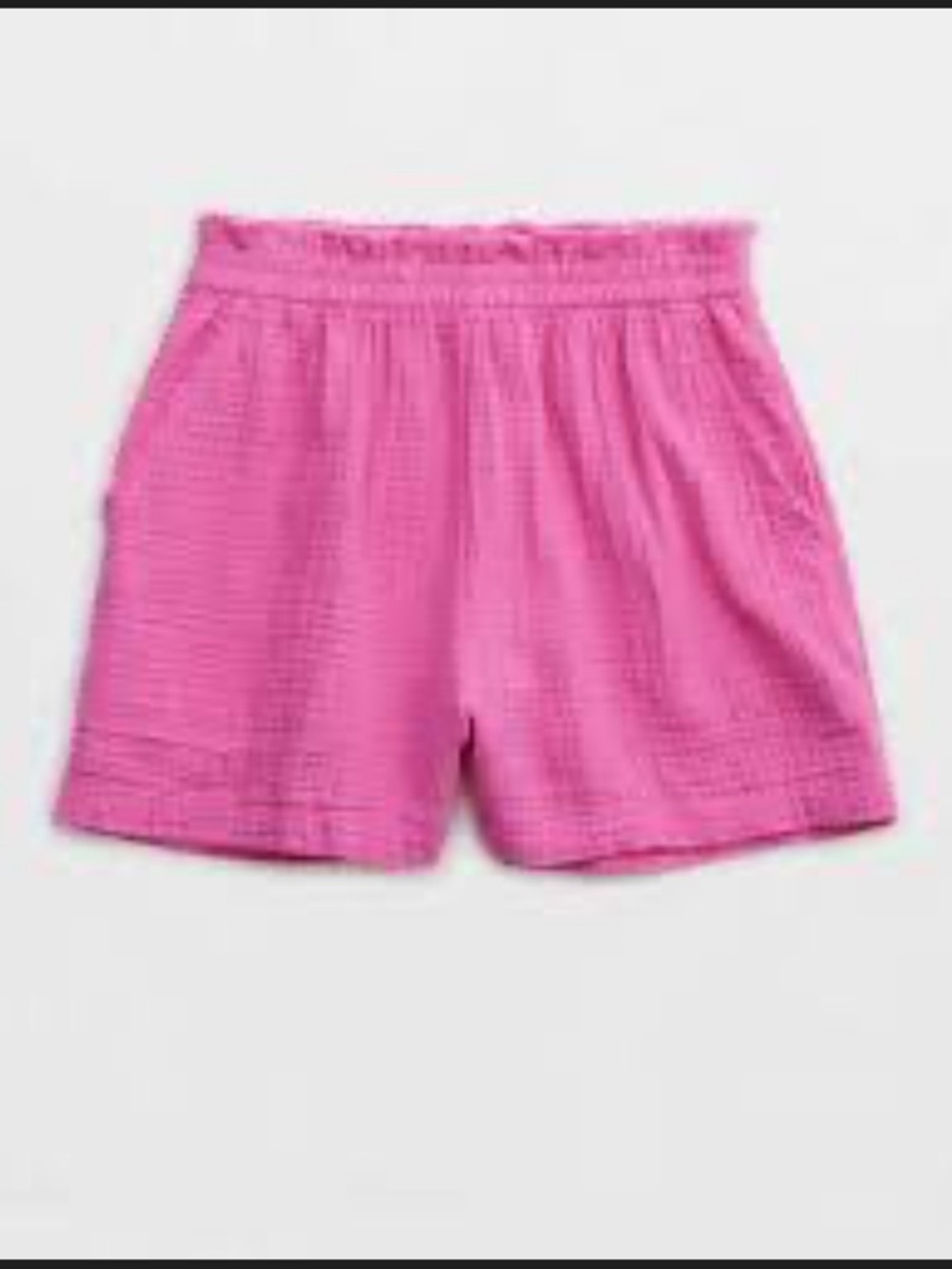Aerie Gauze Cotton High-Waisted Shorts - Pink size medium